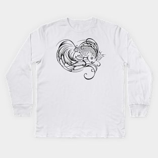 Stylized beautiful fish Kids Long Sleeve T-Shirt